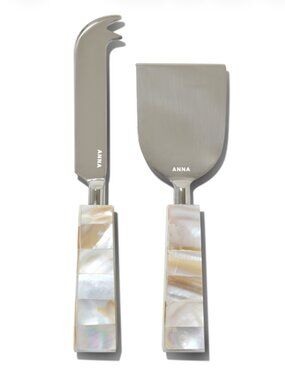 Anna New York Set of 2 Mother of Pearl Cheese Knives